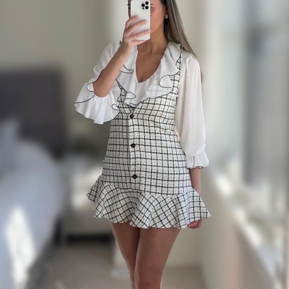 L🌸 ZARA | NWT PLAID PINAFORE DRESS